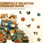 Kitten Tractor Wooden Jigsaw Puzzle
