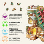 Christmas Snow Boot Hut Wooden Jigsaw Puzzle