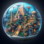 Underwater pyramid field Wooden Jigsaw Puzzle
