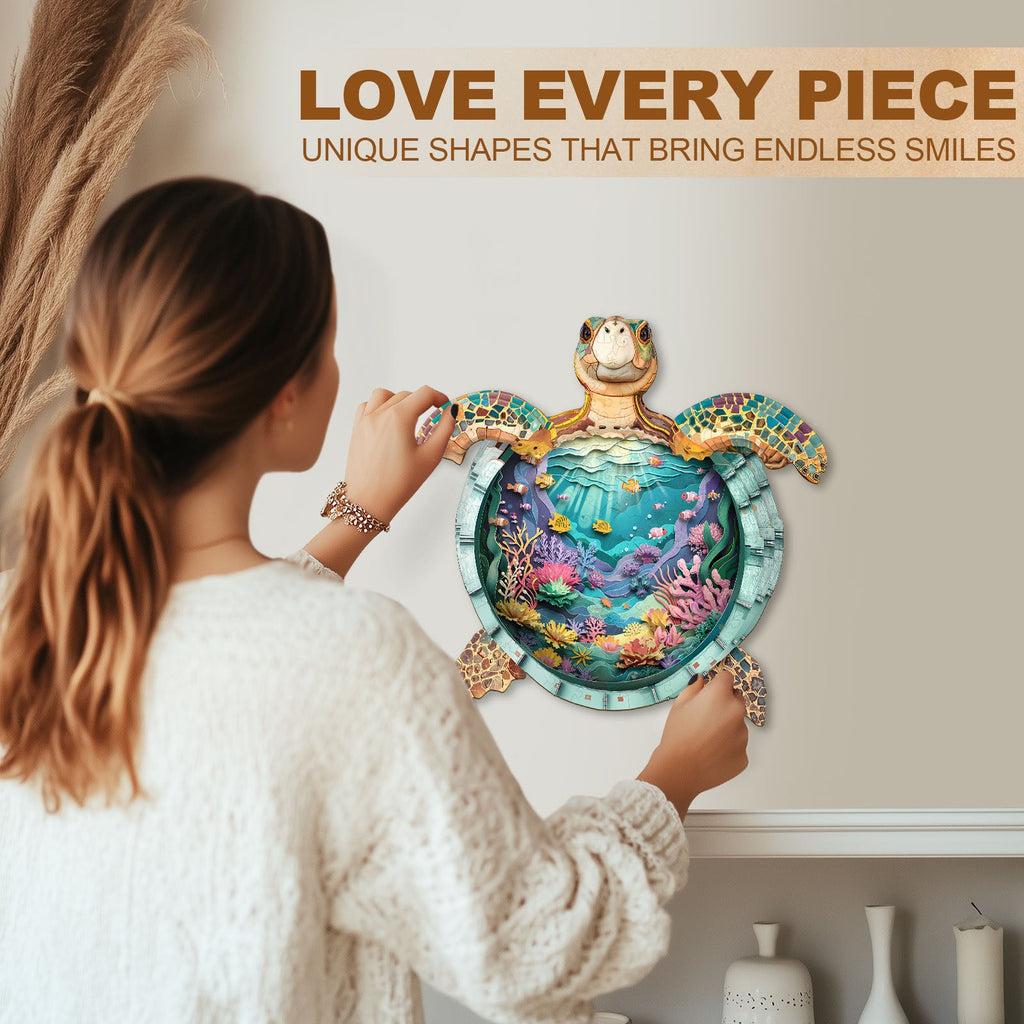 Turtle World Wooden Jigsaw Puzzle