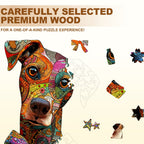 Line Art Dog Wooden Jigsaw Puzzle