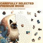 Gentle Dreamy Cat Wooden Jigsaw Puzzle