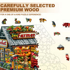 Farmers Market Wooden Jigsaw Puzzle