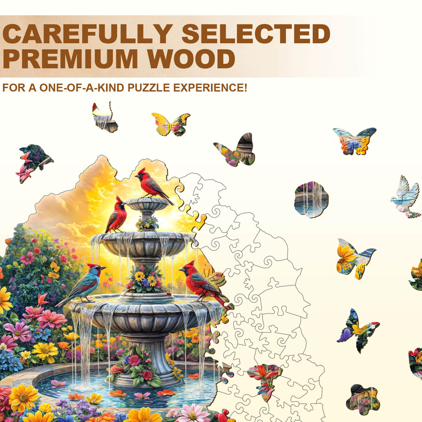 Songbird’s Garden Wooden Jigsaw Puzzle