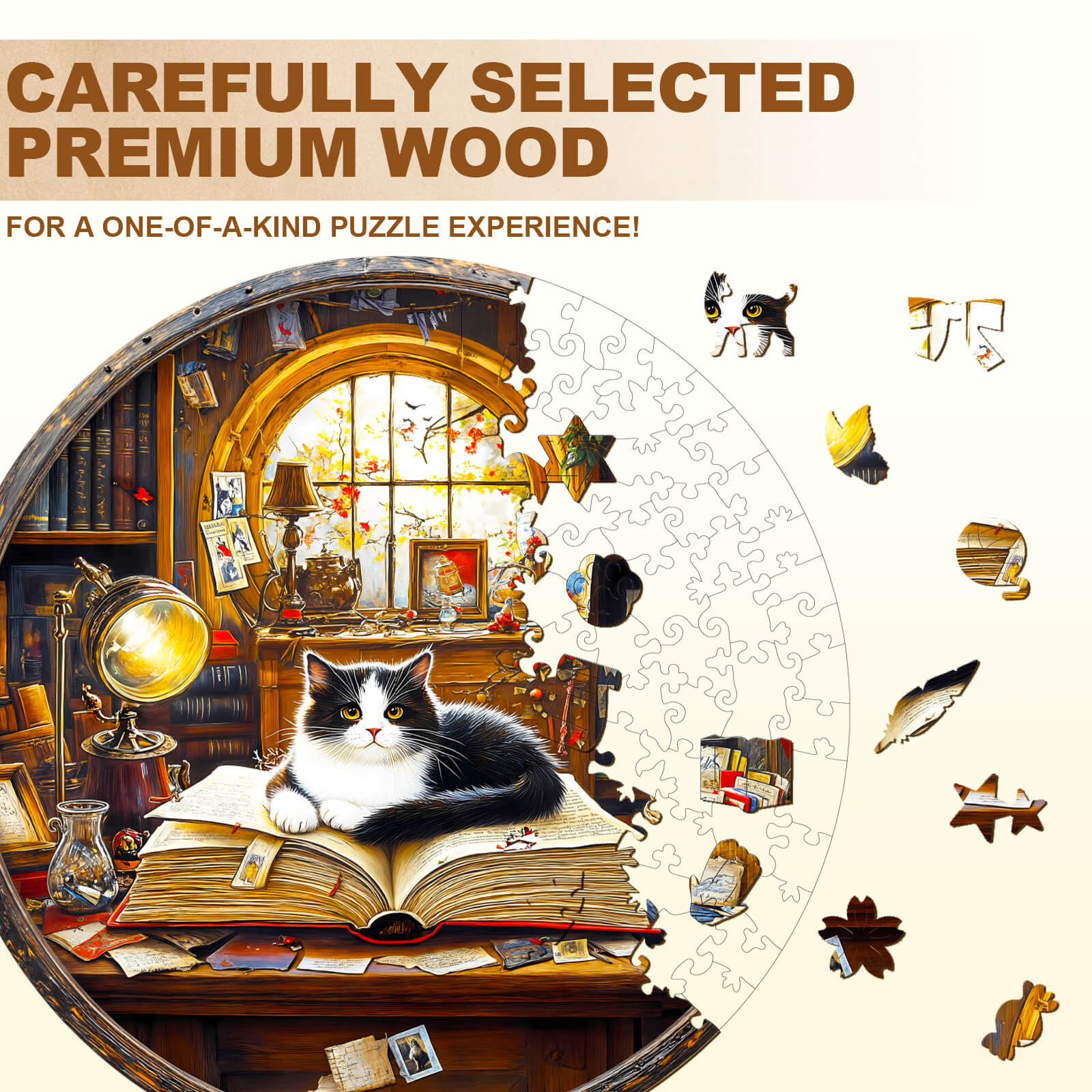 Whiskers Library-2  Wooden Jigsaw Puzzle
