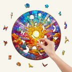 Stained Glass Rainbow Wooden Jigsaw Puzzle