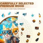 Diving cats Wooden Jigsaw Puzzle