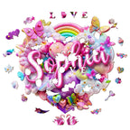 Rainbow Cloud Custom Name Wooden Jigsaw Puzzle