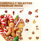 Heart-shaped Christmas cookies Wooden Jigsaw Puzzle