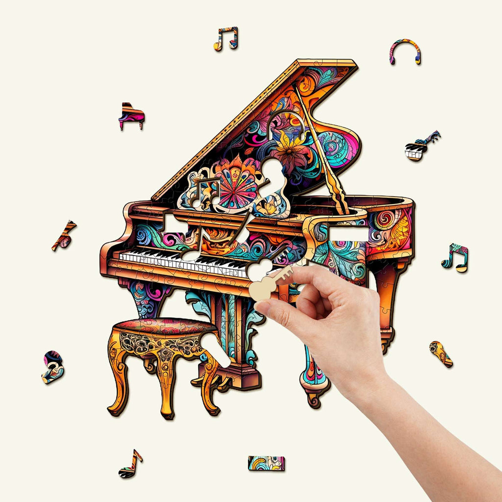 Touching Piano Wooden Jigsaw Puzzle
