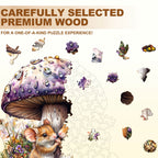 Mice and mushrooms Wooden Jigsaw Puzzle