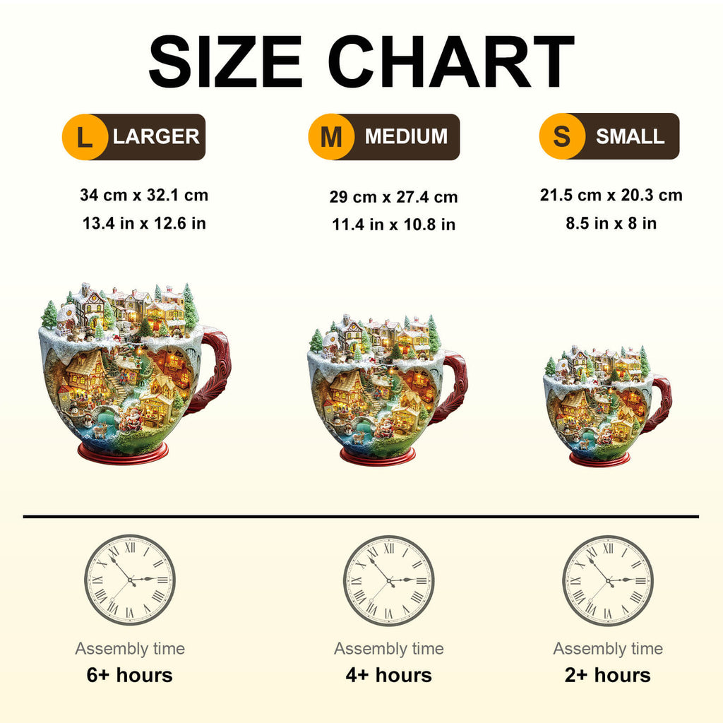Christmas coffee cup Wooden Jigsaw Puzzle