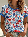 Women's Floral Print Casual T-shirt