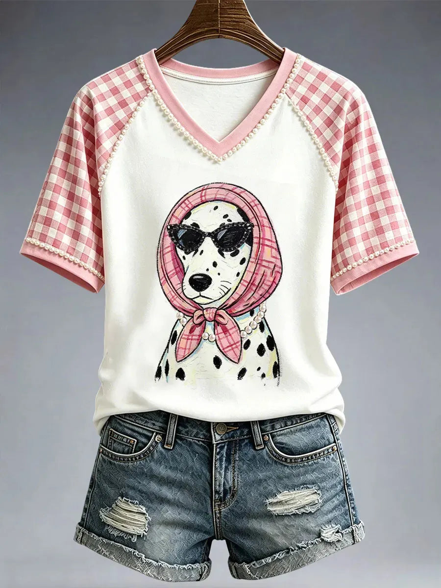 Women's Puppy Print T-Shirt