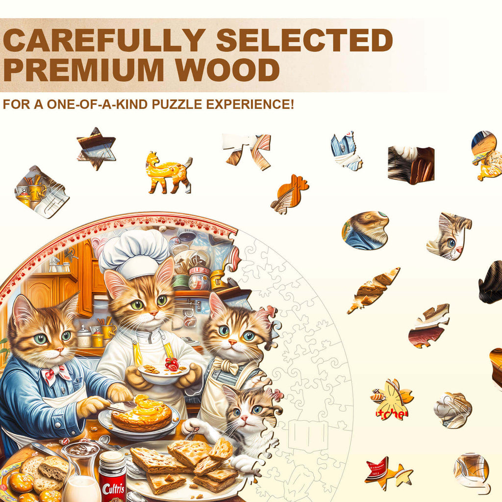 Cat's Kitchen Wooden Jigsaw Puzzle