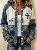 Women'S Casual Maple Leaf Knit Cardigan
