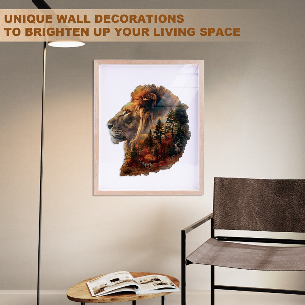Sunset Lion Wooden Jigsaw Puzzle