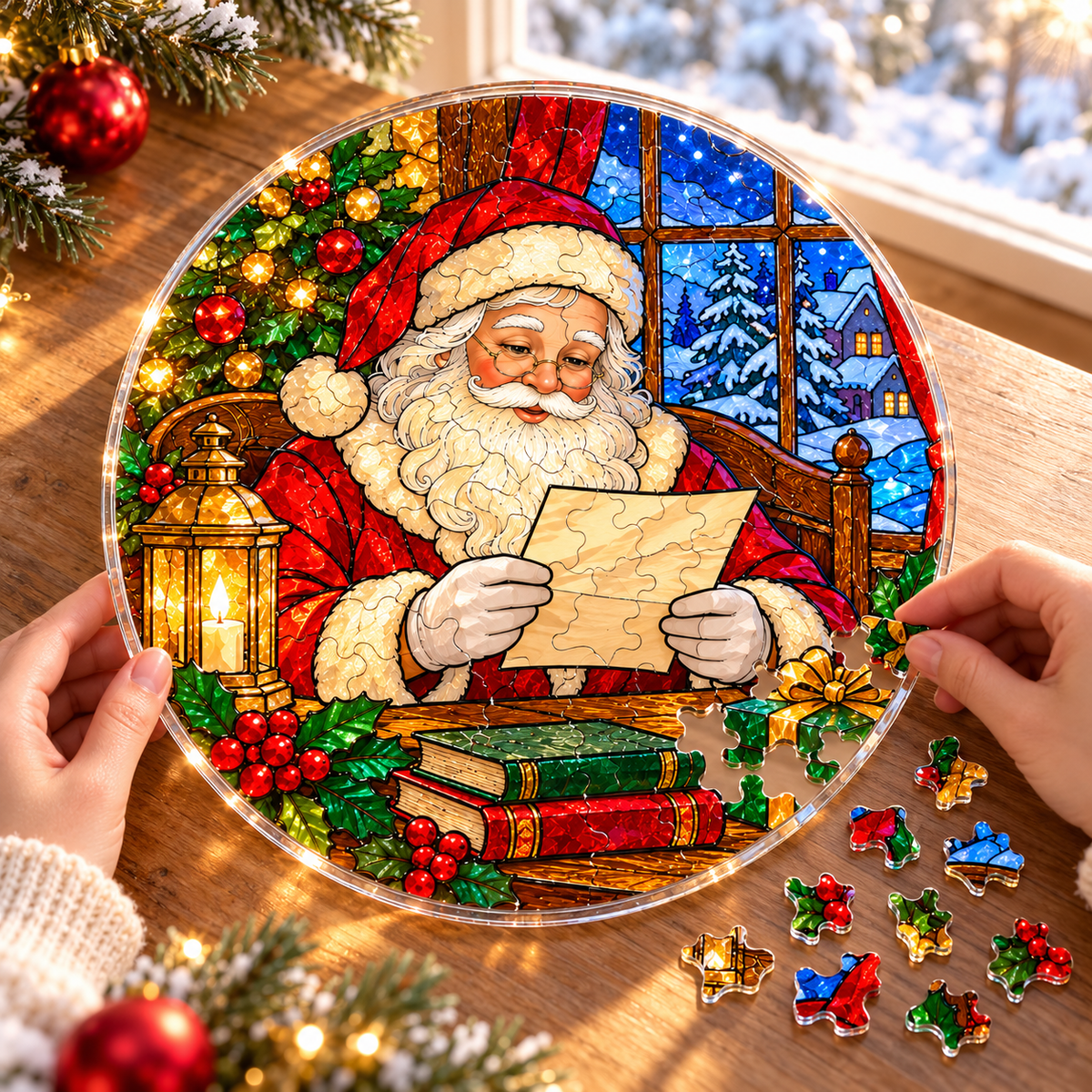 Christmas Acrylic Jigsaw Puzzle Suncatcher - Santa’s Letter