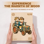 Kitten Tractor Wooden Jigsaw Puzzle