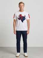 Men's Houston Texans Football Bull Texas Map Printed T-shirt
