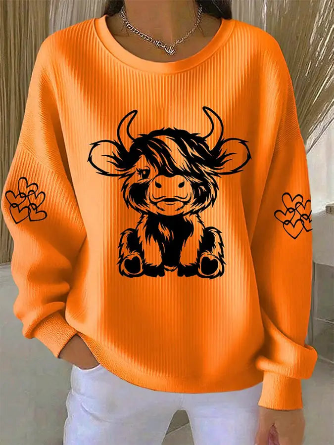 Women'S Highland Cow Printed Casual Sportswear