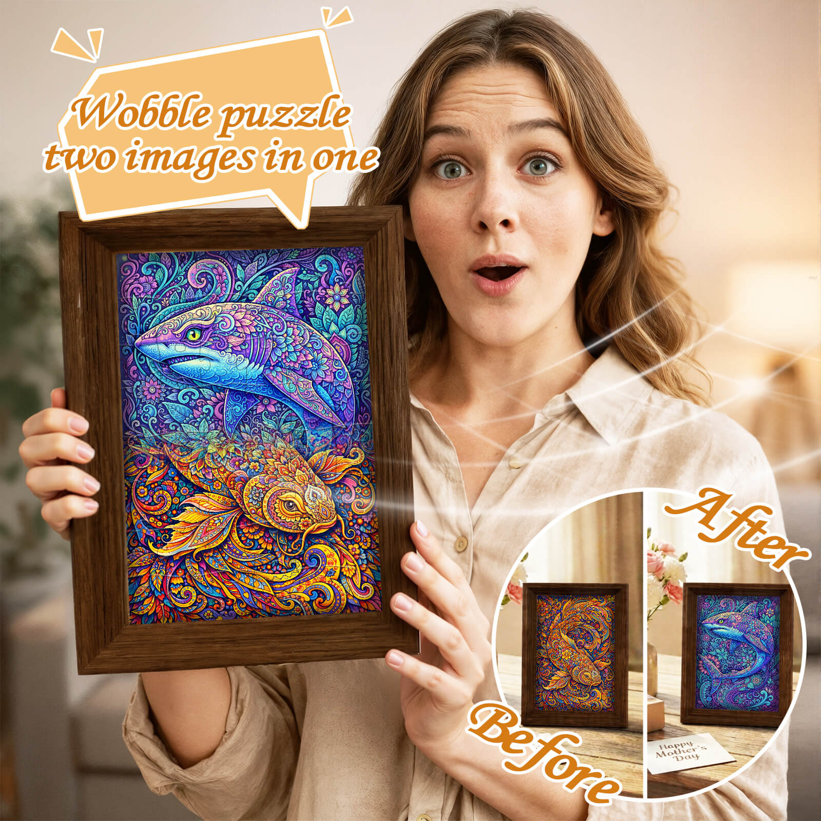 The Shark Within - Morphing Lenticular Puzzle