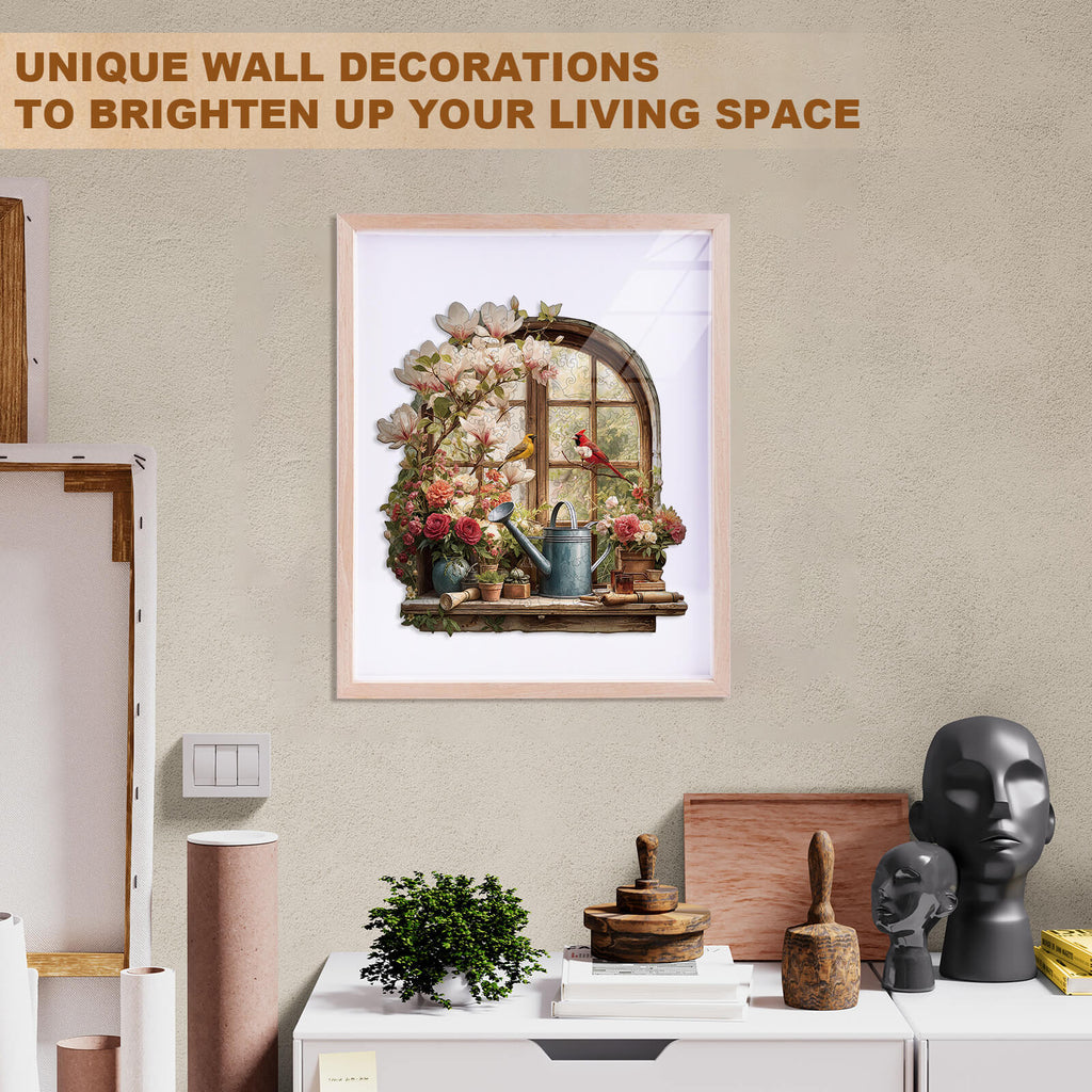 Windowsill in the sun Wooden Jigsaw Puzzle