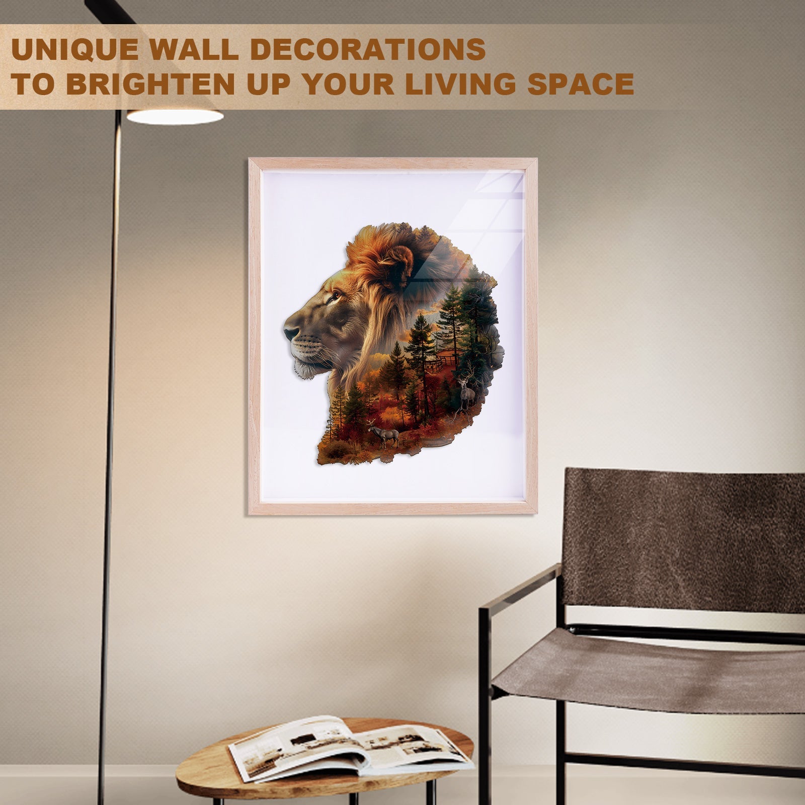 Sunset Lion Wooden Jigsaw Puzzle