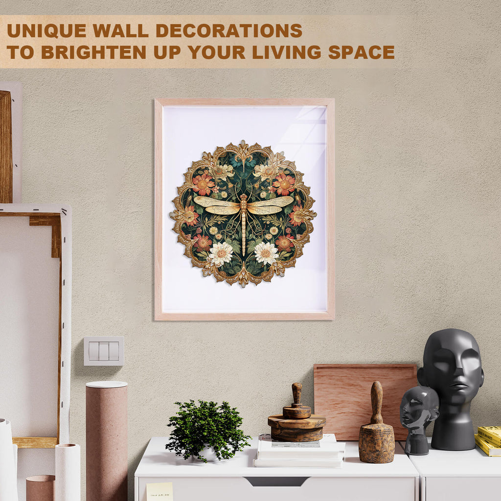 William Morris dragonfly Wooden Jigsaw Puzzle