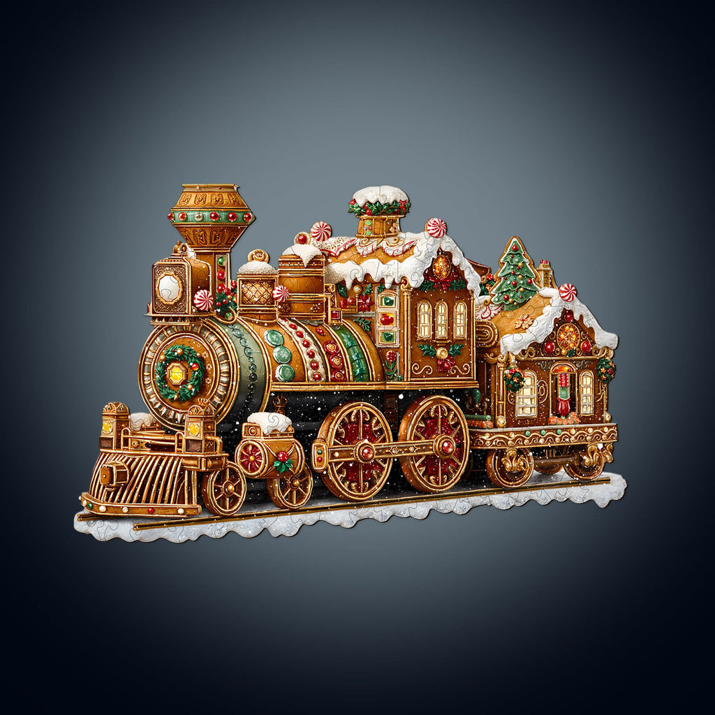 Christmas Mechanical Train-2 Wooden Jigsaw Puzzle