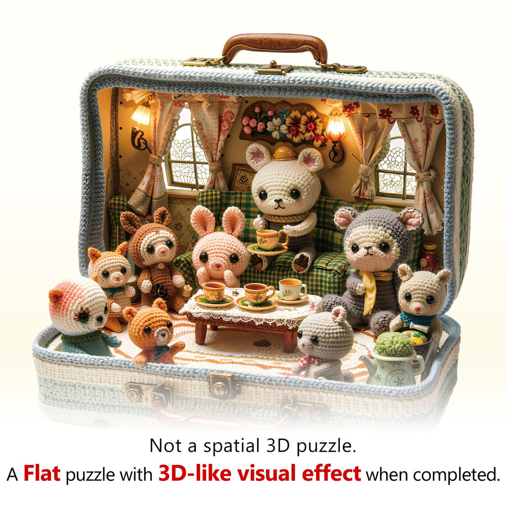 Animal Tea Party Wooden Jigsaw Puzzle