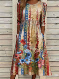 Women'S Flag Floral Printed Casual Dress