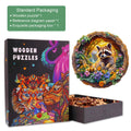 3D Raccoon on Vacation Wooden Jigsaw Puzzle
