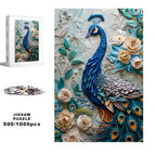 Peacock Mural 500 / 1000 Piece Puzzle