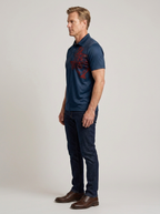 Men's Houston Texans Football Bull Texas Map Printed Polo Shirt