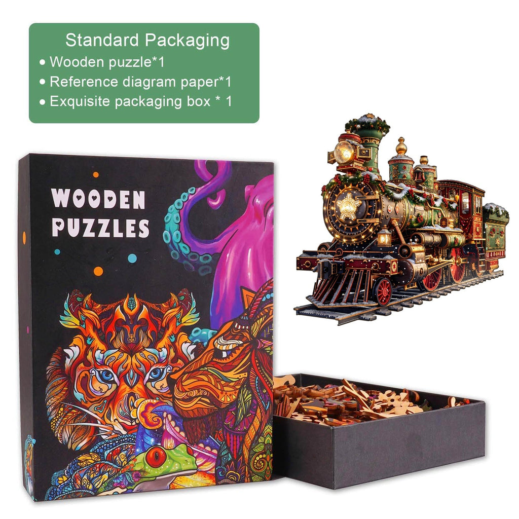 Christmas Mechanical Train-1 Wooden Jigsaw Puzzle