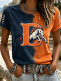 Women'S Casual Football Tie Dye Sports T-Shirt