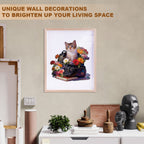 Flower Bag Cat Wooden Jigsaw Puzzle