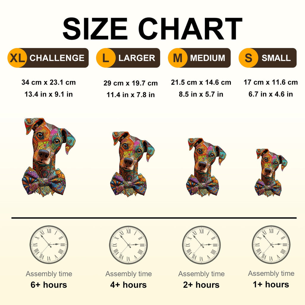 Line Art Dog Wooden Jigsaw Puzzle
