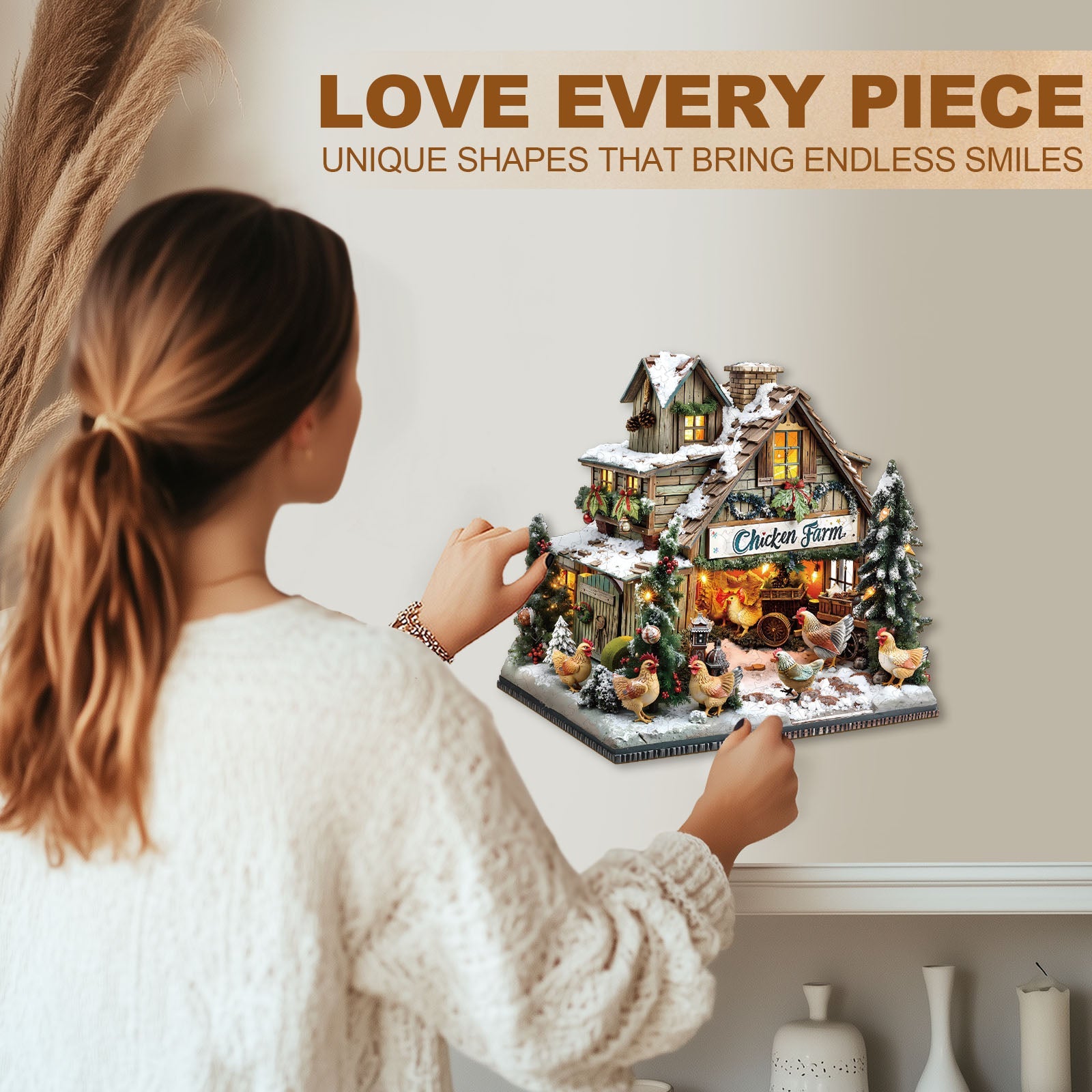 Chicken Farm Wooden Jigsaw Puzzle