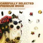 Ghost Loves Cat Wooden Jigsaw Puzzle