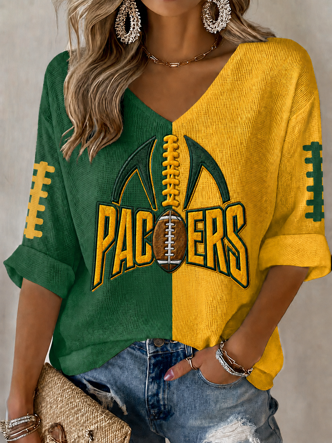 Women'S Football Casual Printed Top