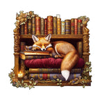 Sleep Library-Fox Wooden Jigsaw Puzzle