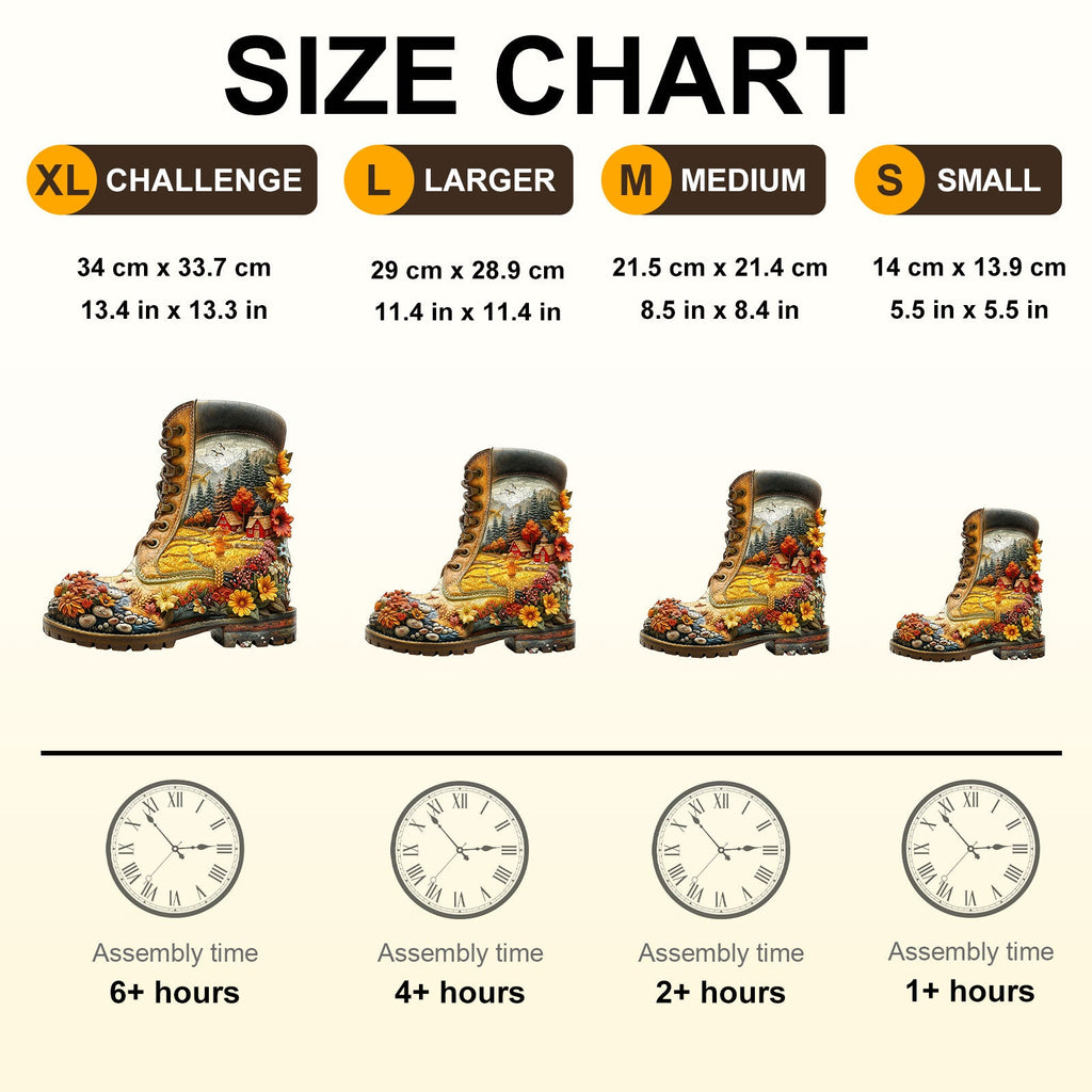 Wheat Field Boots Wooden Jigsaw Puzzle