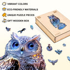 Neon Owl Wooden Jigsaw Puzzle