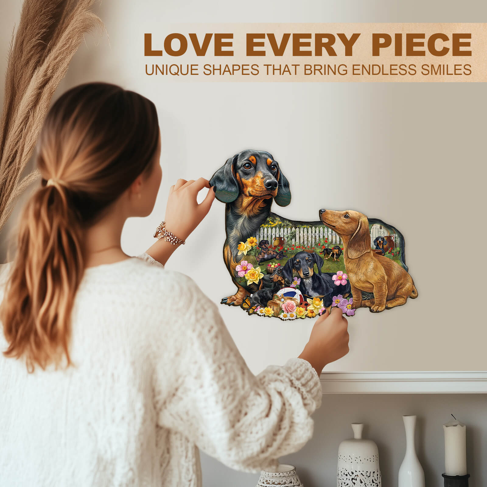 Puppy Garden Wooden Jigsaw Puzzle
