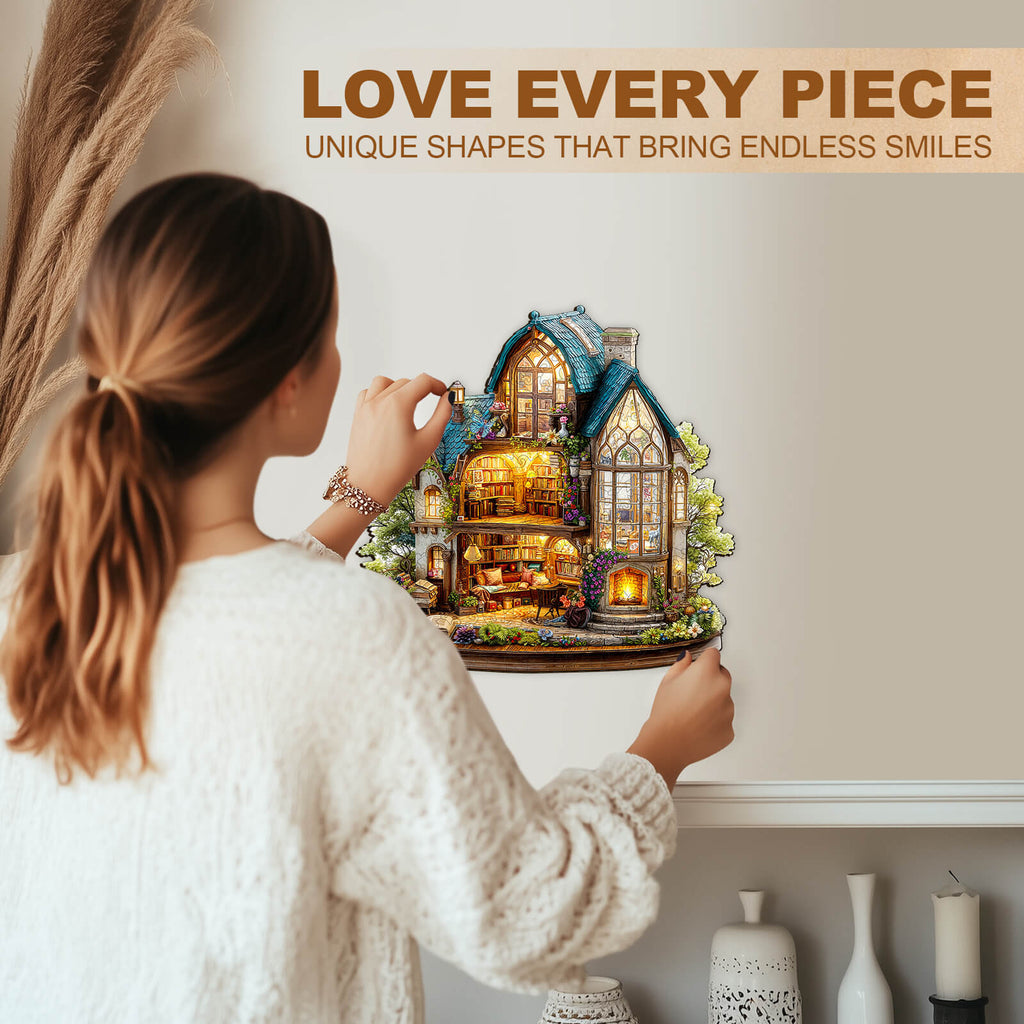 Fireside Library Wooden Jigsaw Puzzle