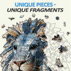 Denim Fabric Lion Wooden Jigsaw Puzzle