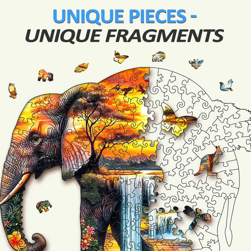 African elephant Wooden Jigsaw Puzzle