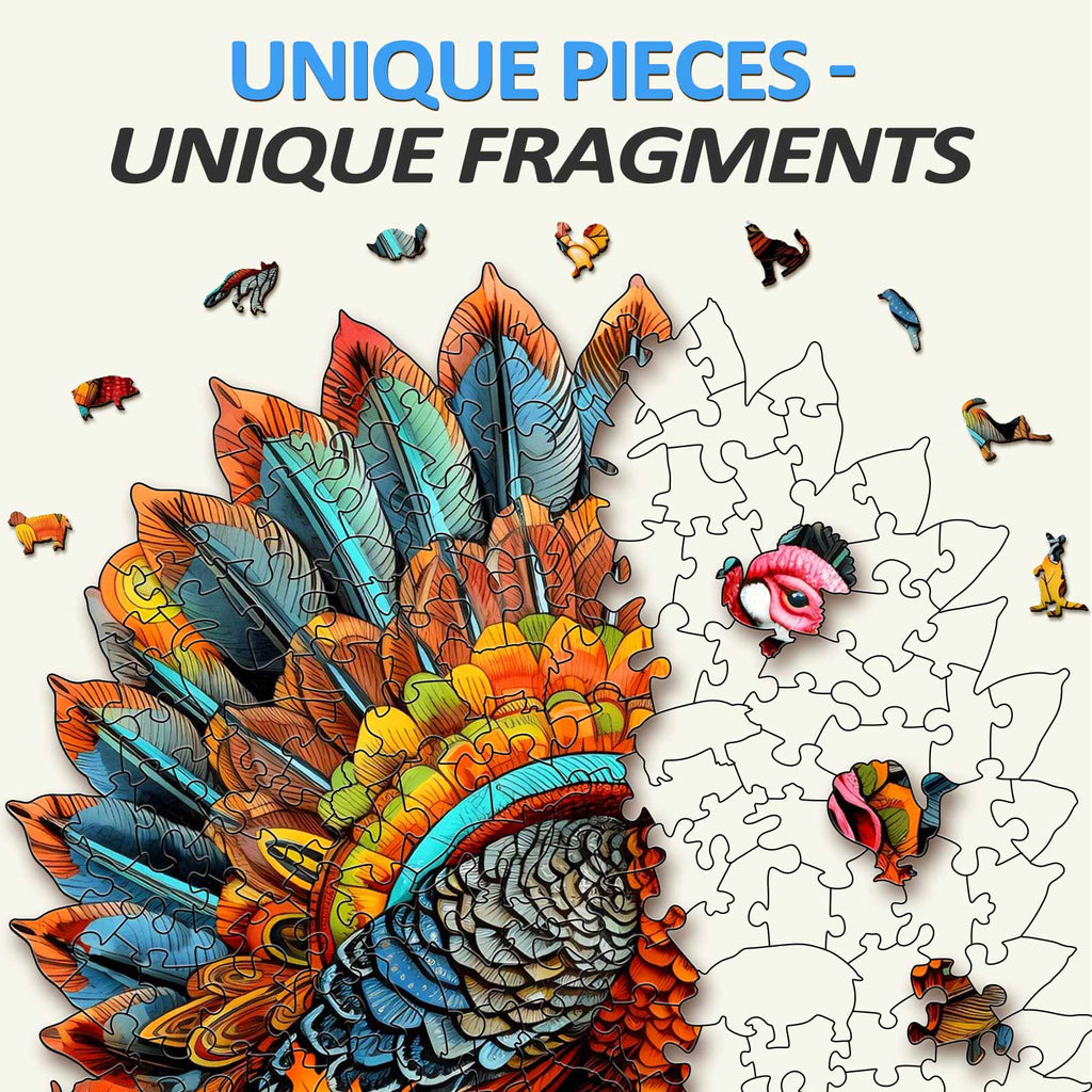 Colorful Turkey Wooden Jigsaw Puzzle